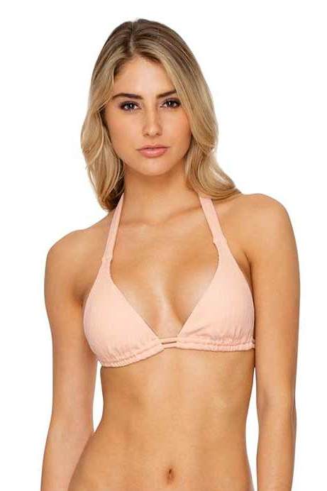 Luli Fama Jagged Bombshell Triangle Halter Top
