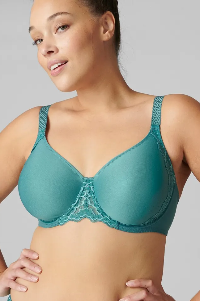Featherline poly cotton perfect fitted double layered bust controller minimiser  bra, bra