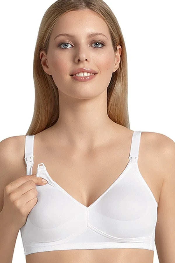 3D Light Plunge Maternity and Nursing Bra with Magnetic Clips (40E, Nude)