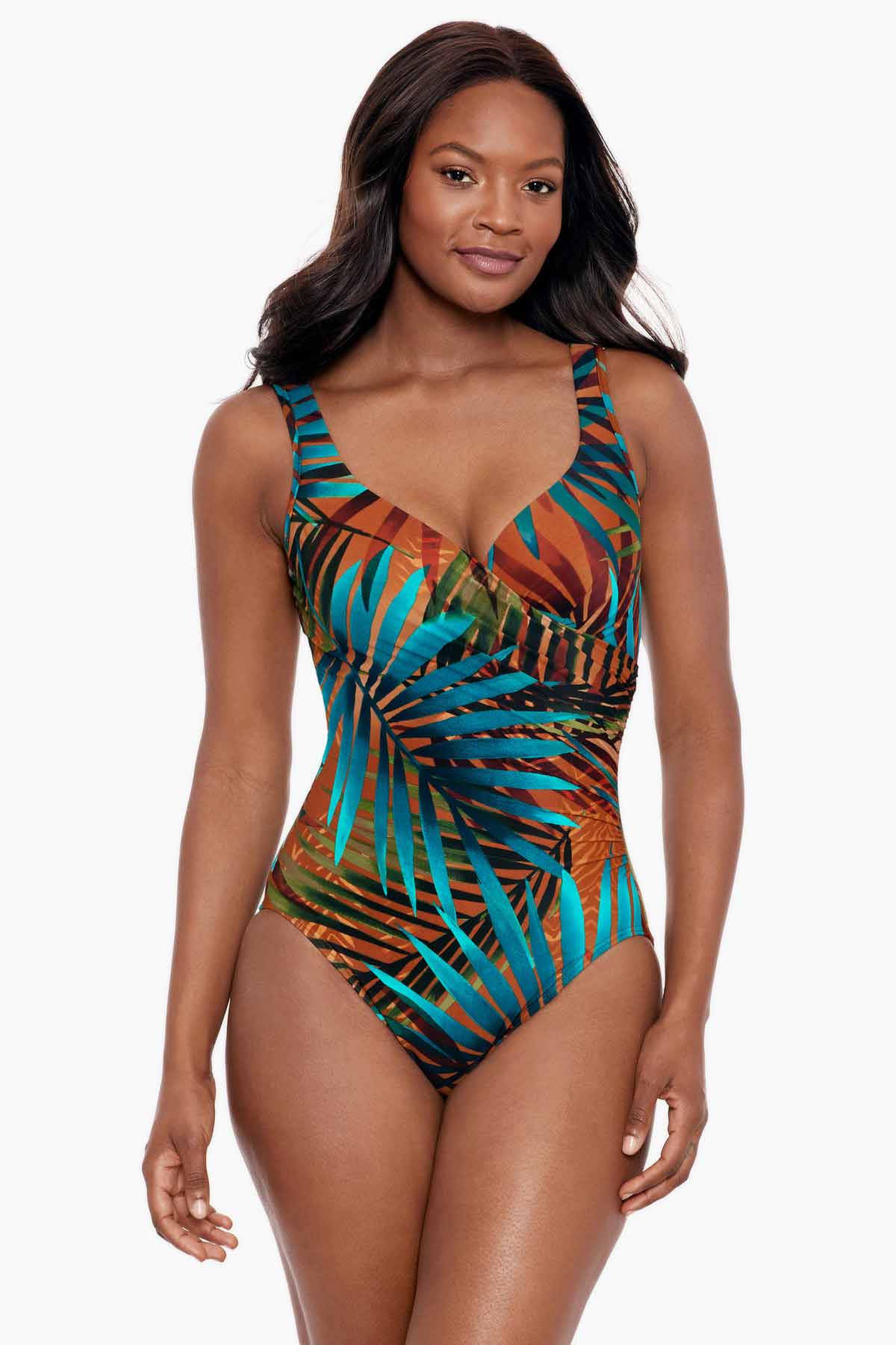 Swimsuit Dreamsuit By Miracle Brands Size 10 Lining With Under Wire  black/silver - Generations