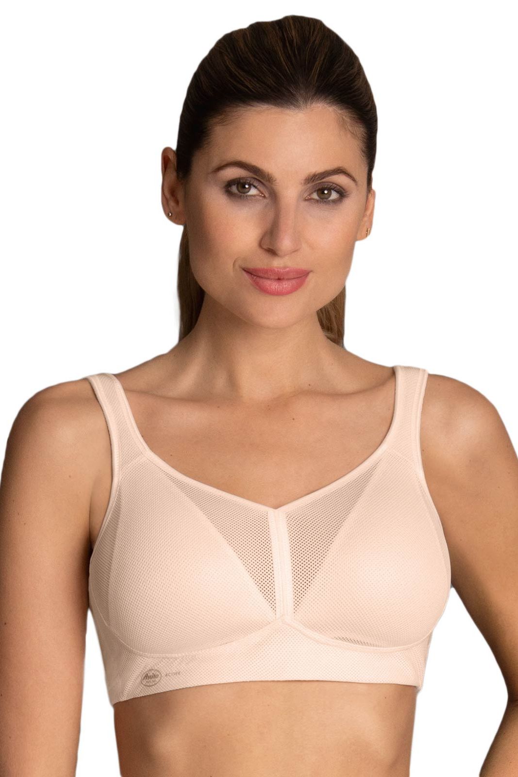 sport bra, 32B breathable cup; no underwire-extended foam strip
