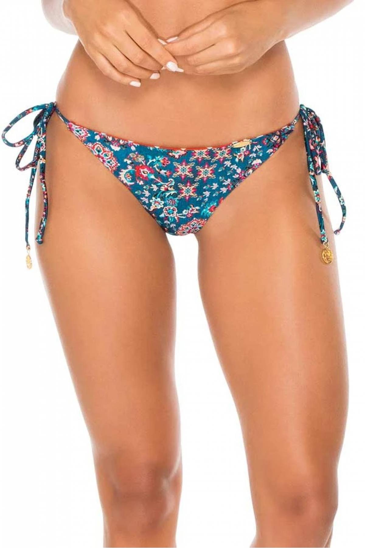 Luli Fama Cordoba Wavy Ruched Back Brazilian Tie Side Bottom 111 MULTICOLOR  buy for the best price CAD$ 126.00 - Canada and U.S. delivery – Bralissimo