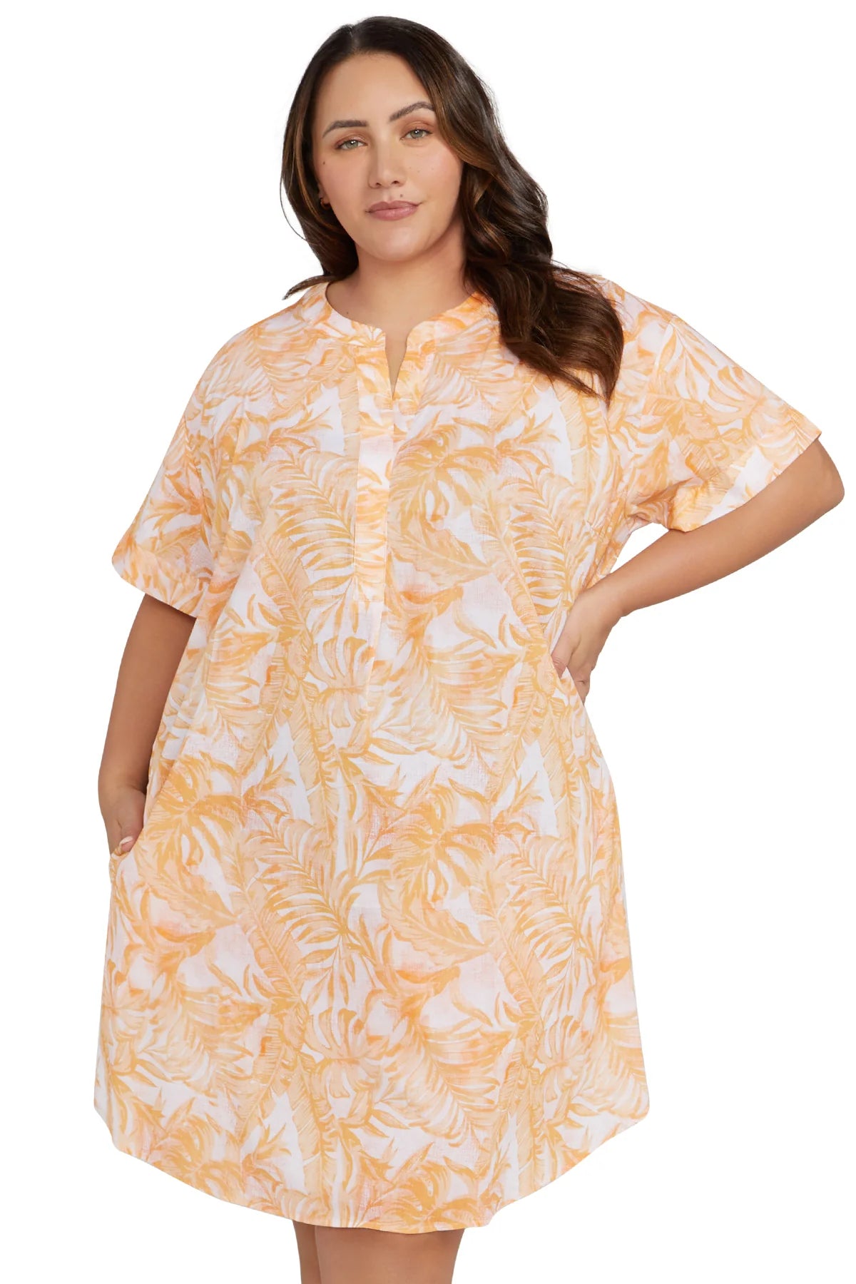 Artesands Women's Linear Perspective Gershwin Curve Fit Over Shirt Swim  Cover-up