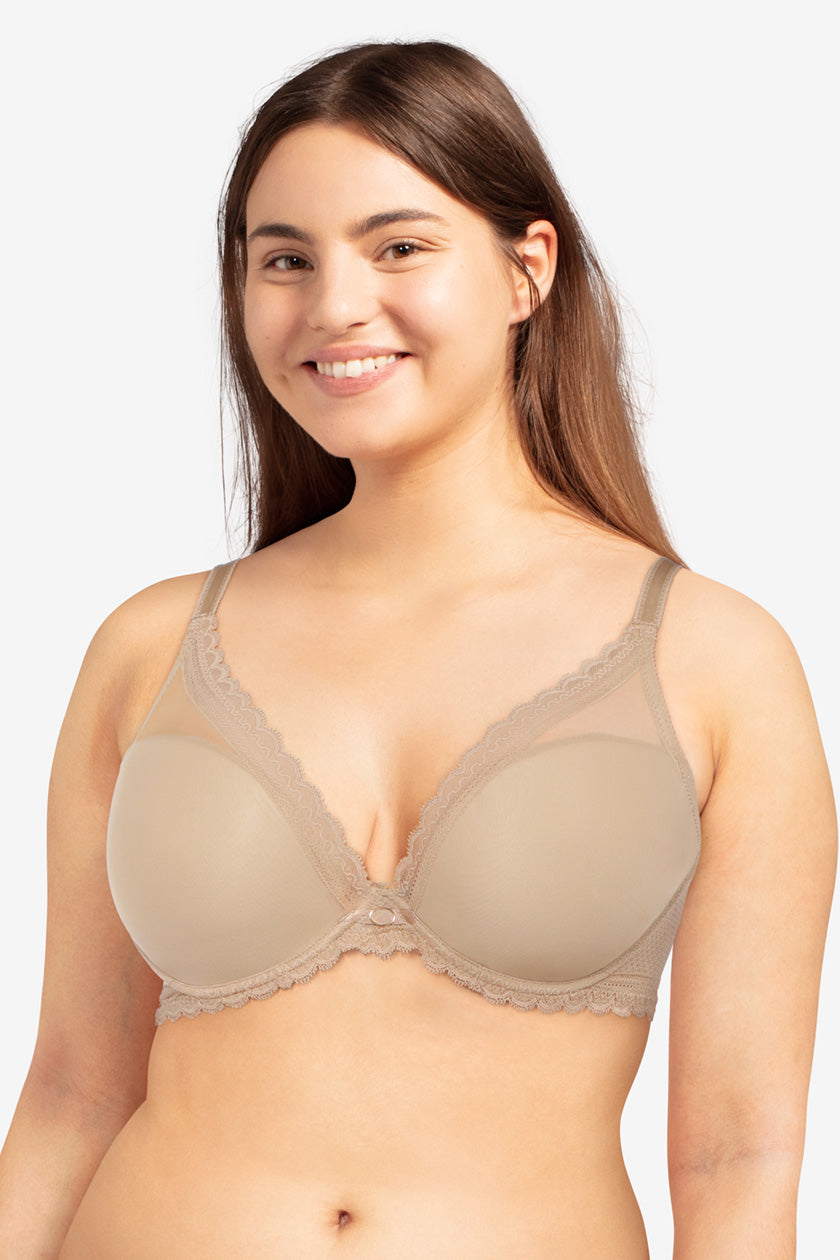 Contour T-Shirt Bra with Lace and Bow - Déesse Collection