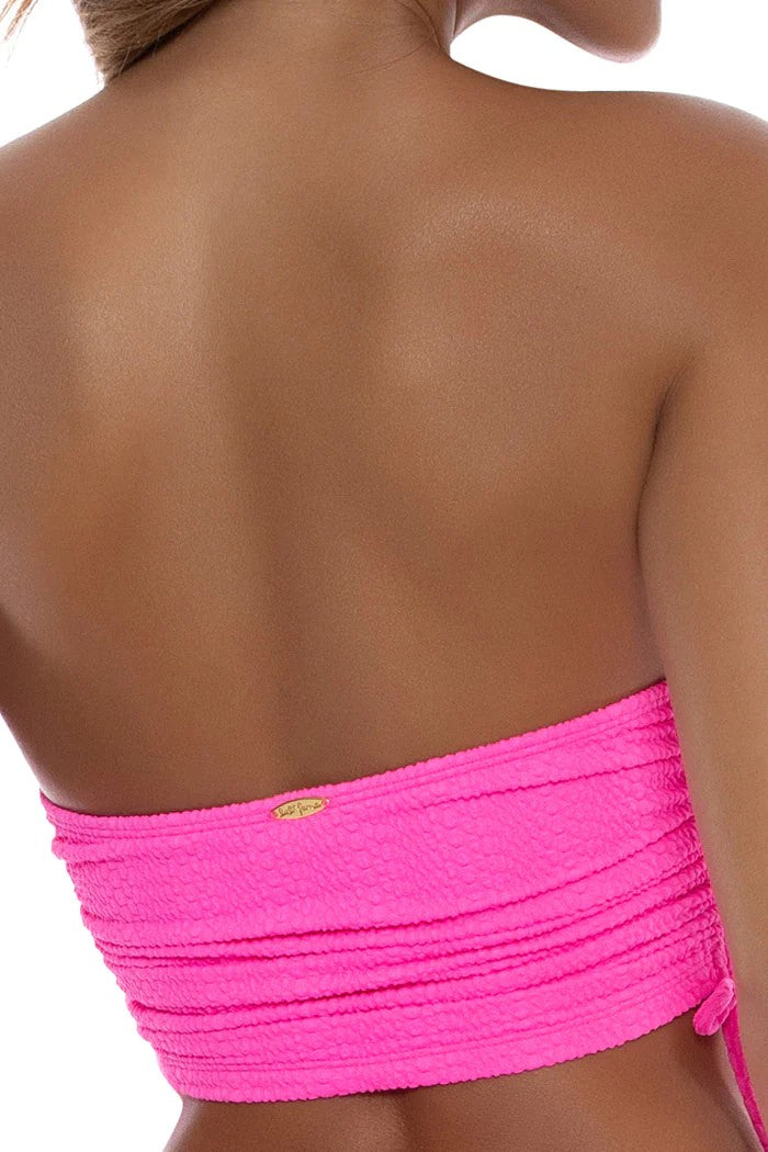 Luli Fama Wavy Baby Drawstring Tube Top 559 BLAZING PINK buy for the ...