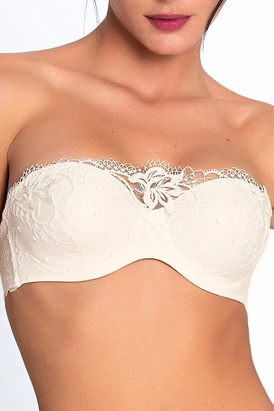 LAVRA Women's Plus Size Strapless Bandeau Padded Tube Top Bra 