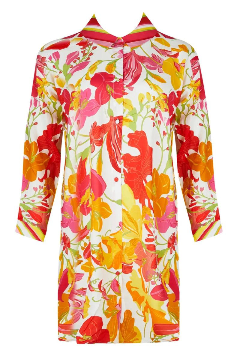 Chemise Tunique De Plage Lise Charmel Multicolore – Taille 38 (S), Neuve Avec étiquettes, Fabriquée En France