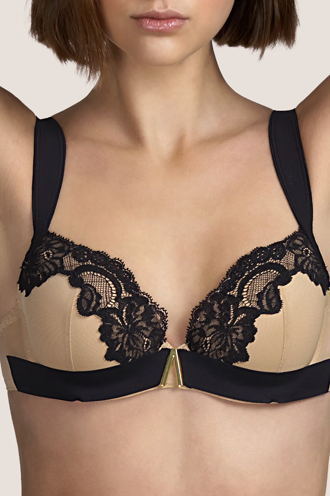 Underwired bra without padding natural lace andres sarda