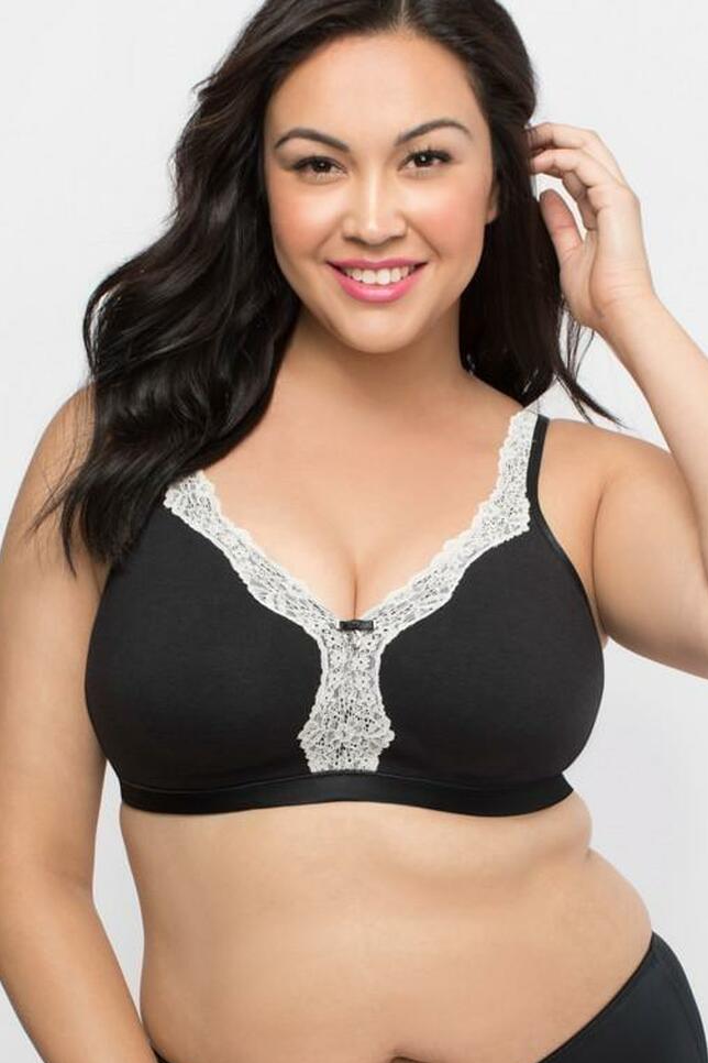 Curvy Couture Women's Plus Size Silky Smooth Micro Unlined Underwire Bra  Black 46DDD