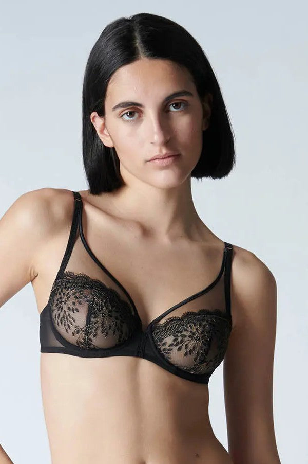 Simone Perele 1A2 Singuliere Full cup plunge bra BLACK buy for the