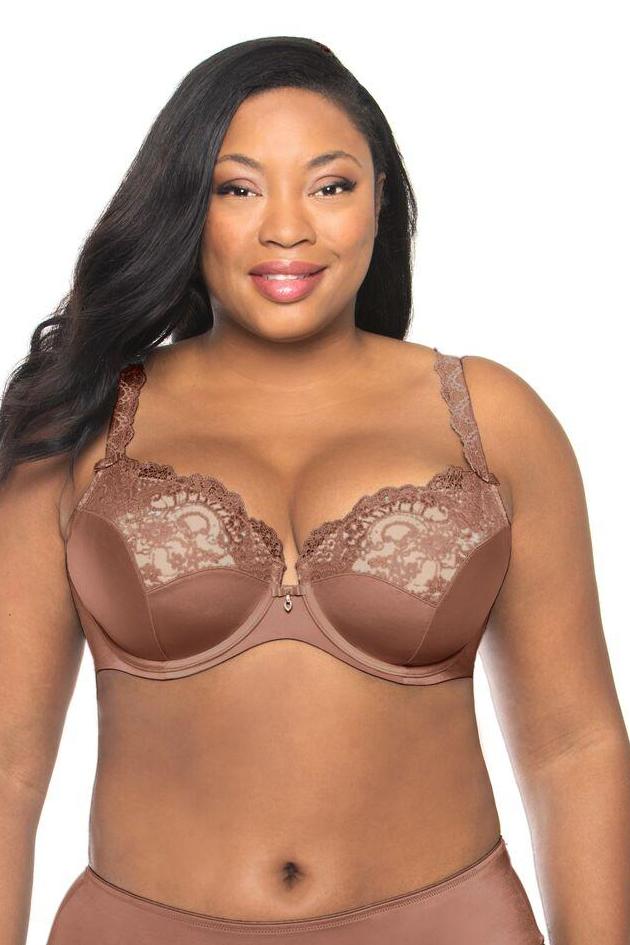 Curvy Couture Women's Tulip Lace Push Up Bra, Bombshell Nude, 34D :  : Fashion
