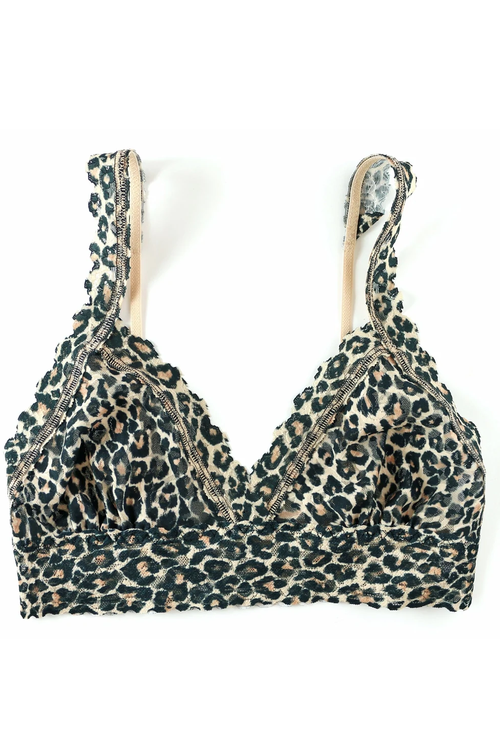 Hanky Panky Printed Signature Lace Crossover Bralette BROWN BLACK