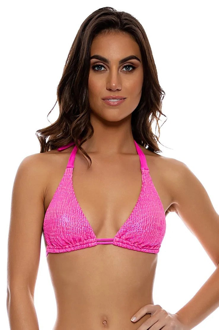 Luli Fama Cosita Buena Ddd Cup Triangle Halter Bikini Top, $23, .com