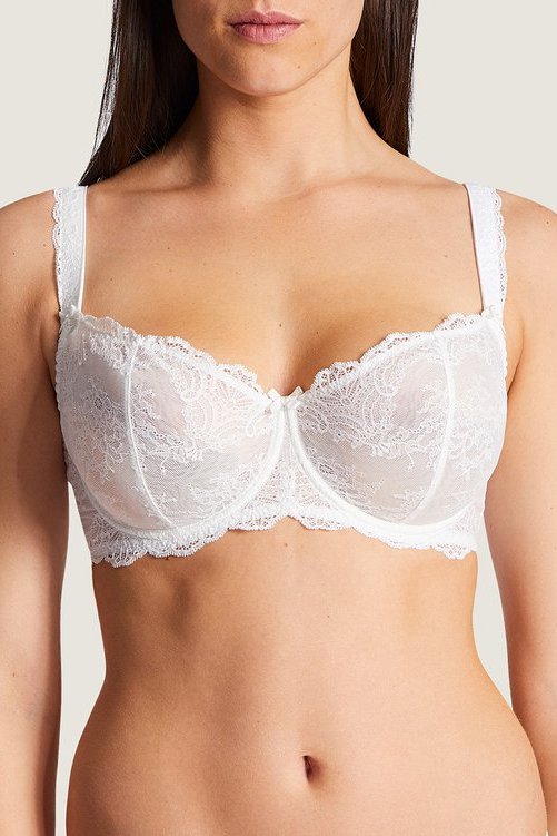 frugue Strapless Push Up Balcony Lace Bra White 32 A : .co