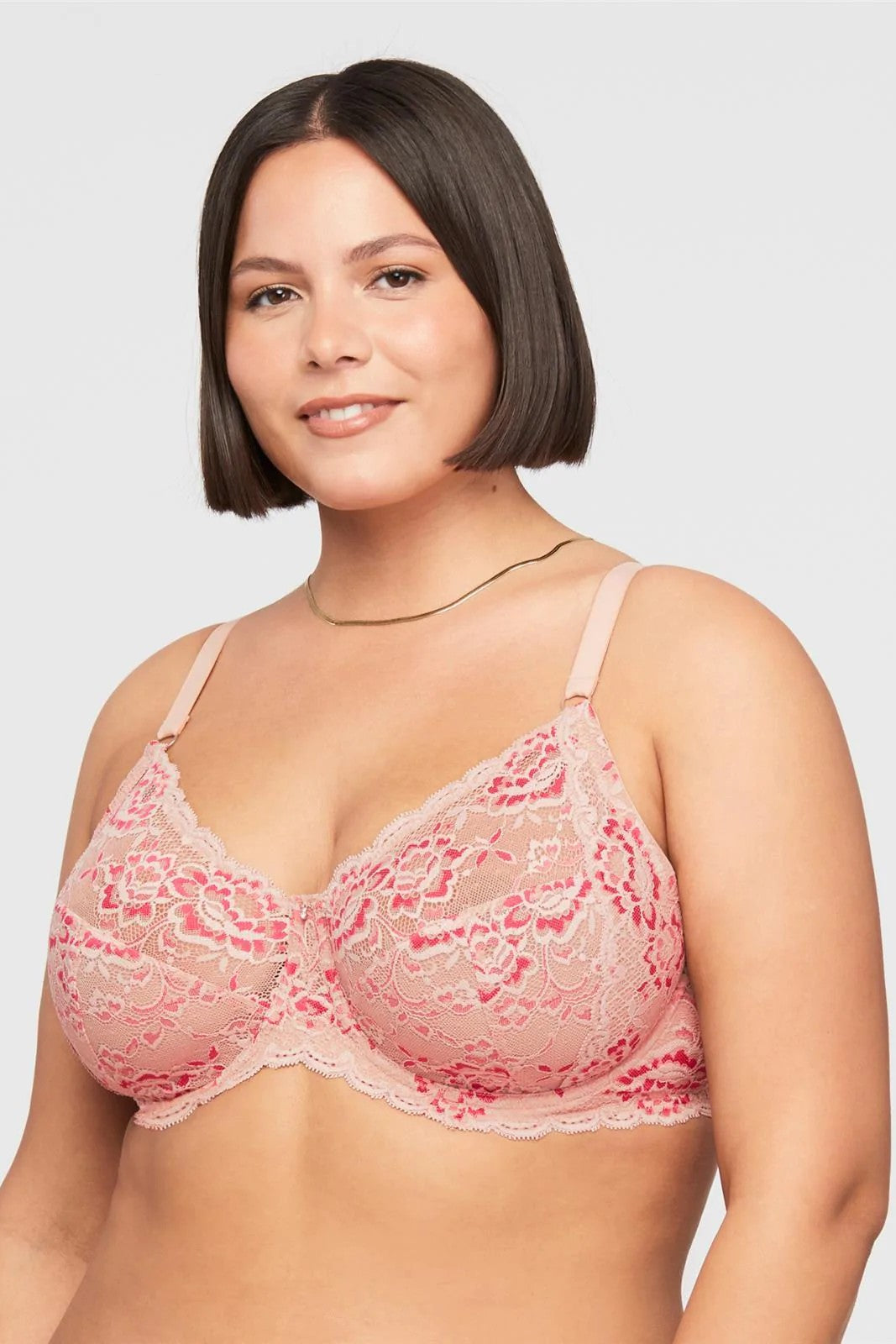 Montelle Muse Full Cup Lace Bra ROSE DUST/RASPBERRY buy for the