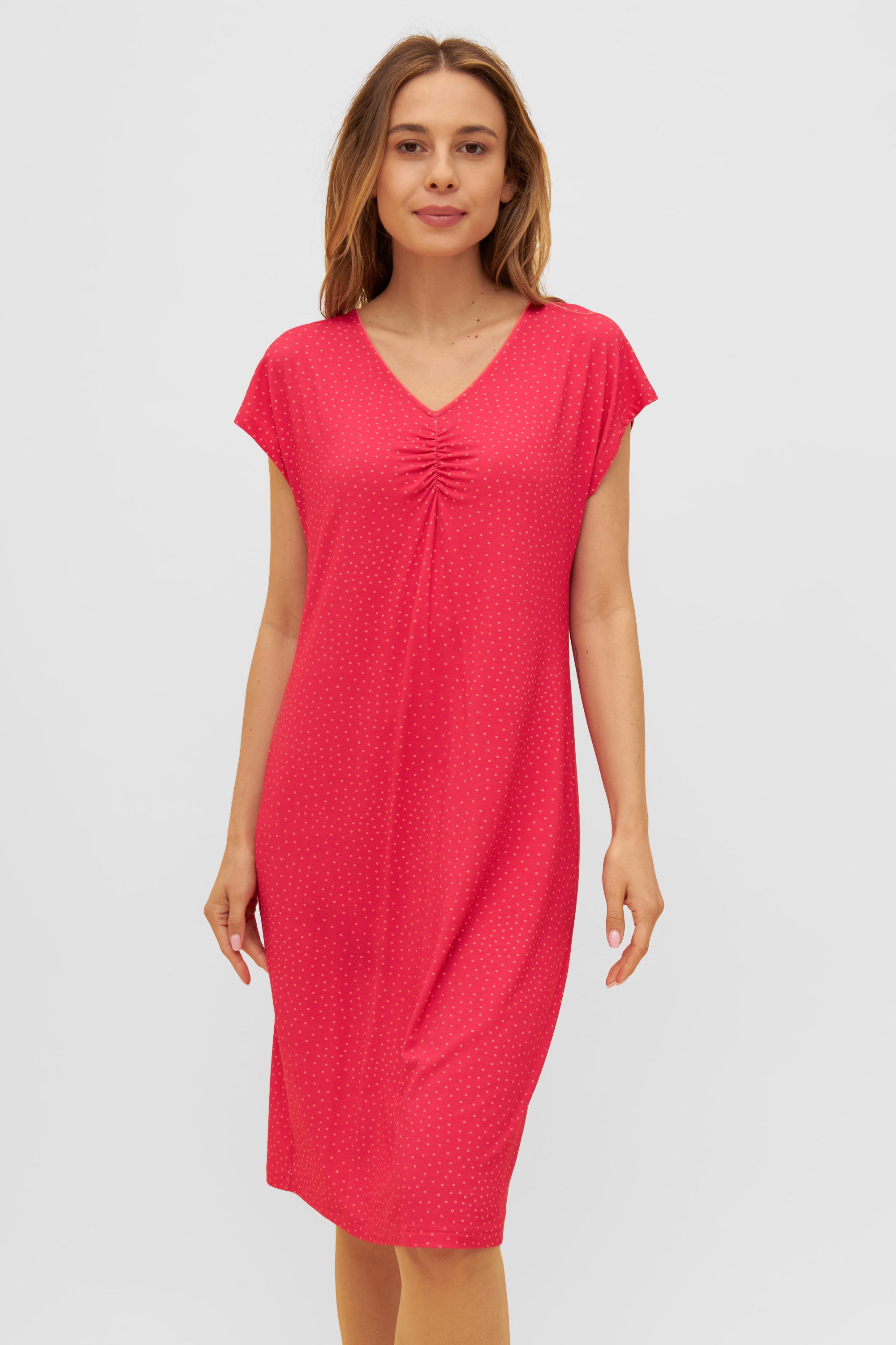 Organic Cotton Gauze V-Neck Dress